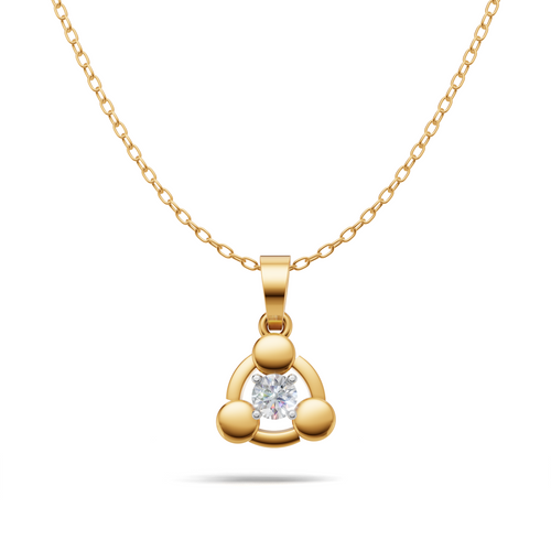 Floating Diamond Solitaire Pendant - 18Kt Gold vermeil