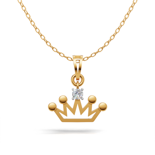 Princess Crown Pendant - 18Kt Gold vermeil