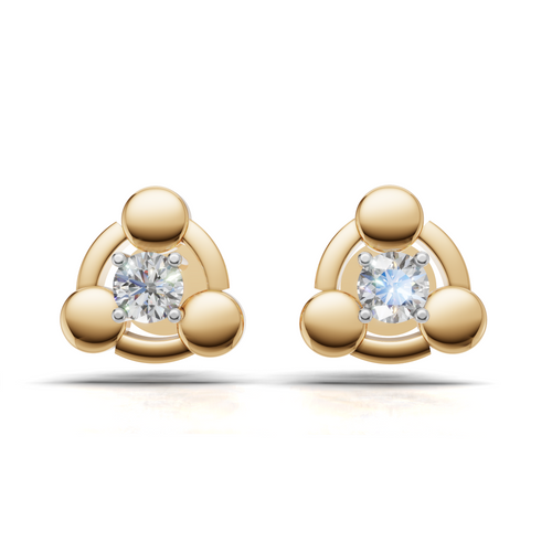 Floating Diamond Solitaire Earring - 18Kt Gold vermeil