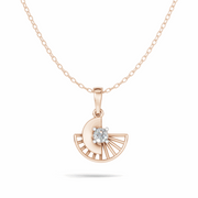 Diamond Sunburst Pendant - 18Kt Rose Gold vermeil