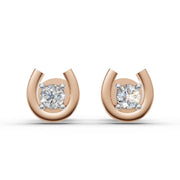 Good Luck Diamond Earring - 18Kt Rose Gold vermeil