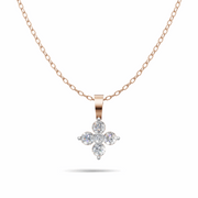 Flower Diamond Cluster Pendant - 18Kt Rose Gold vermeil