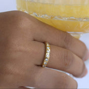 Pebble Diamond Ring - 18Kt Gold Vermeil