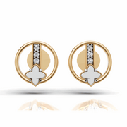 Lucky Petal Diamond Earrings - 18Kt Gold vermeil
