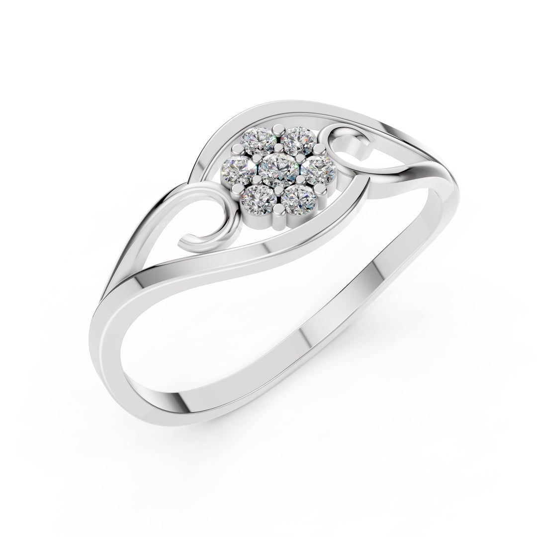 Whimsy Heart Cluster Ring