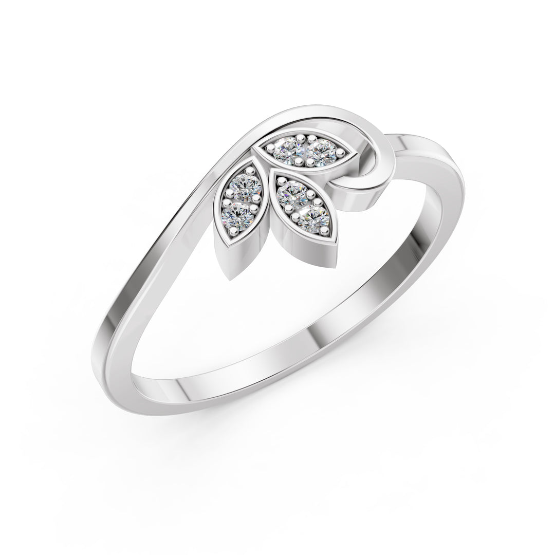 Leaf Whisper Diamond Ring