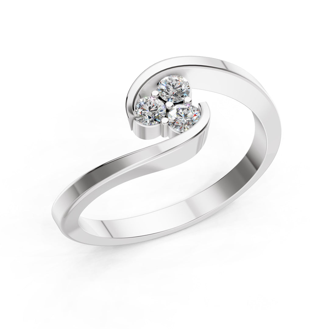 Triple Heart Diamond Whisper Ring
