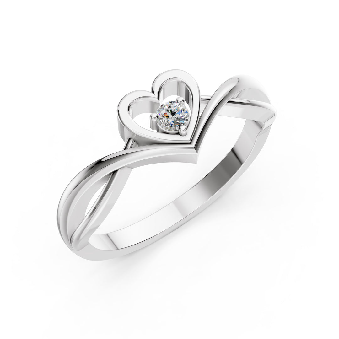 Sweetheart Solitarie Promise Ring