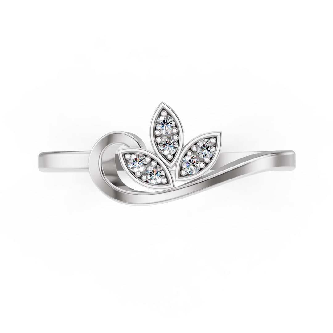 Leaf Whisper Diamond Ring