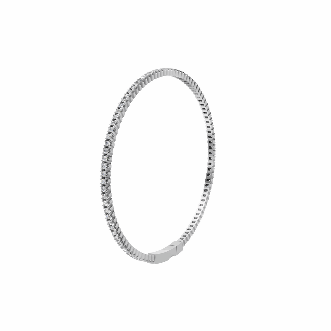 Tennis Bangle Bracelet - 18Kt Gold Vermeil & Rose Gold Vermeil