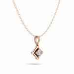 Load image into Gallery viewer, Beaded Edge Diamond Solitaire Pendant(without chain) - 18Kt Rose Gold vermeil
