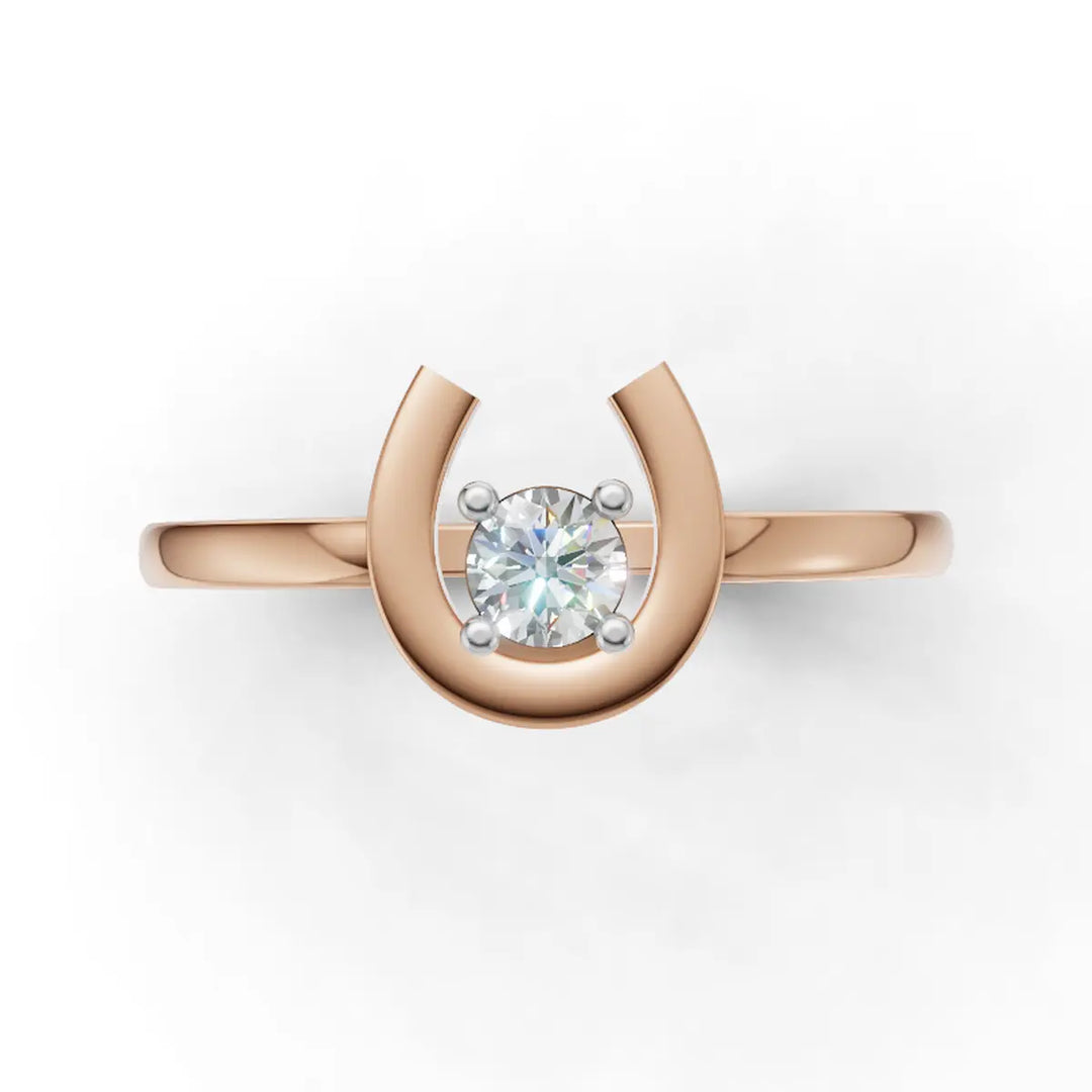 Lucky Solitaire Ring - 18Kt Rose Gold vermeil