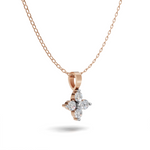 Load image into Gallery viewer, Flower Diamond Cluster Pendant(without pendant) - 18Kt Rose Gold vermeil
