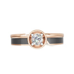 Load image into Gallery viewer, Onyx Solitaire Ring - 18Kt Rose Gold vermeil
