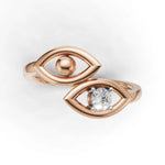 Load image into Gallery viewer, Evil Eye Ring - 18Kt Rose Gold vermeil
