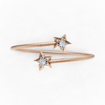 Load image into Gallery viewer, Twin Star Diamond Open Bracelet - 18Kt Rose Gold vermeil
