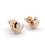 Load image into Gallery viewer, Diamond Sunburst Stud Earrings - 18Kt Rose Gold vermeil
