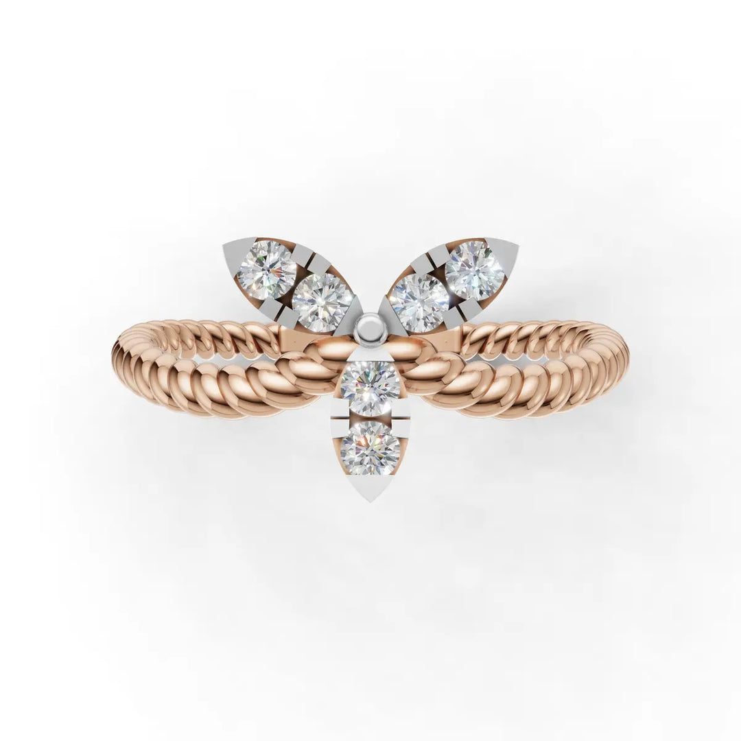 Rope Blossom Ring - 18Kt Rose Gold vermeil