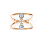 Load image into Gallery viewer, Double Band with Diamonds Ring - 18Kt Rose Gold vermeil
