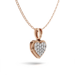 Load image into Gallery viewer, Diamond Flooded Heart Pendant(without chain) - 18Kt Rose Gold vermeil
