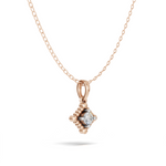 Load image into Gallery viewer, Beaded Edge Diamond Solitaire Pendant(without chain) - 18Kt Rose Gold vermeil
