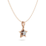 Load image into Gallery viewer, Open Star Diamond Pendant(without chain) - 18Kt Rose Gold vermeil
