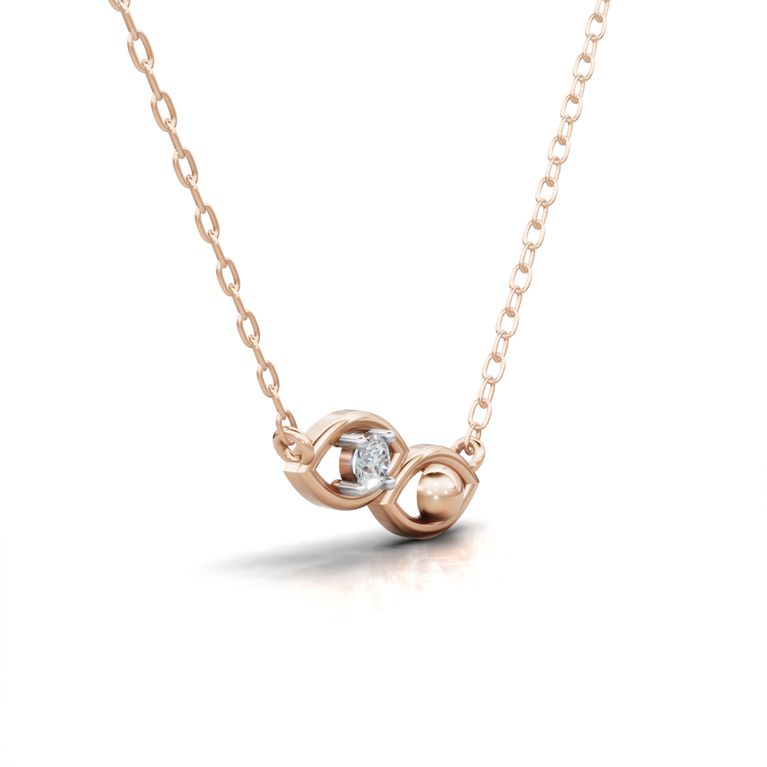 Evil Eye Diamond Pendant(without chain) - 18kt Rose Gold vermeil