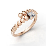 Load image into Gallery viewer, Twisted Diamond Flower Ring - 18Kt Rose Gold Vermeil
