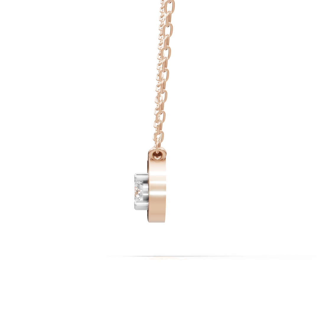 Good Luck Diamond Pendant(without chain) - 18Kt Rose Gold vermeil