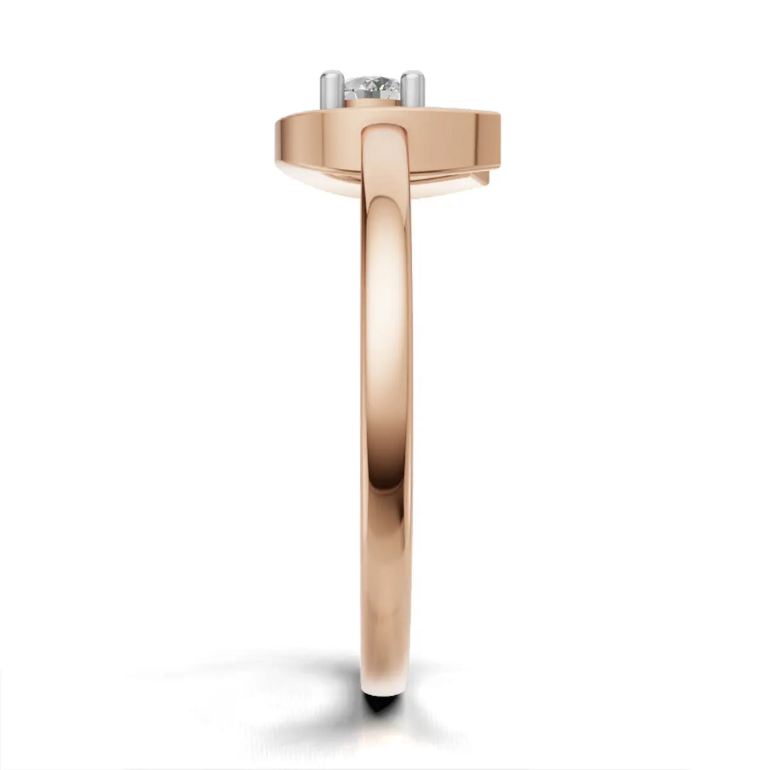 Lucky Solitaire Ring - 18Kt Rose Gold vermeil
