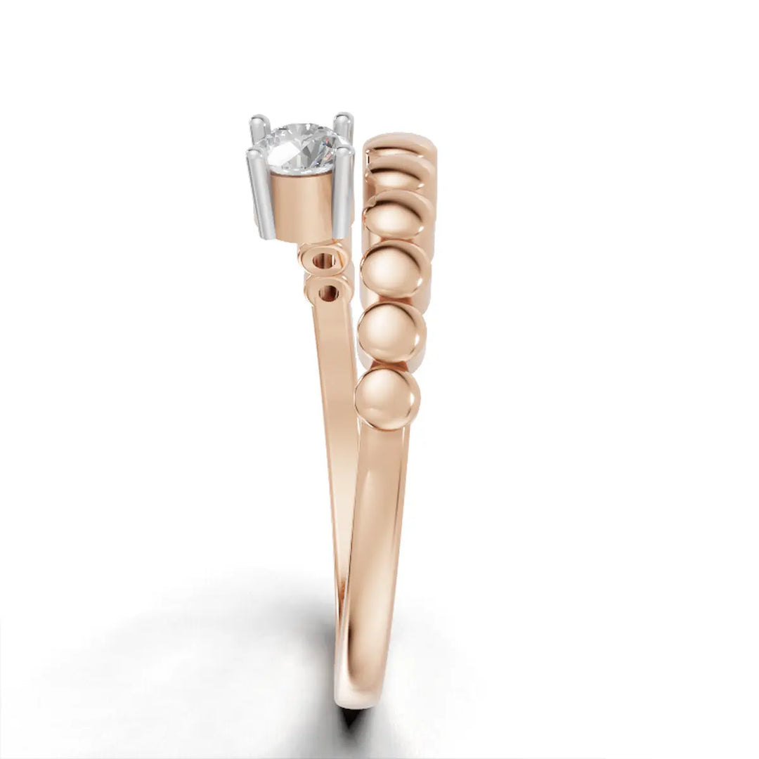 Twisted Diamond Flower Ring - 18Kt Rose Gold Vermeil