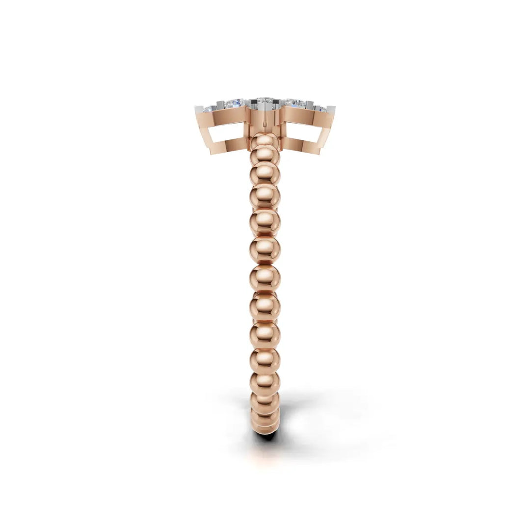 Gold Twin Drop Rings - 18Kt Rose Gold vermeil