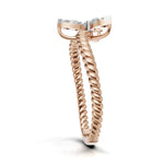 Load image into Gallery viewer, Rope Blossom Ring - 18Kt Rose Gold vermeil
