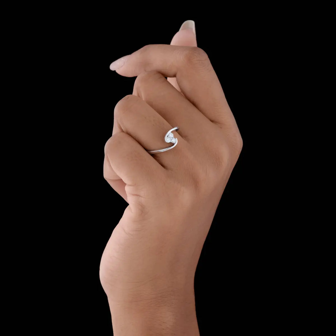 Triple Heart Diamond Whisper Ring