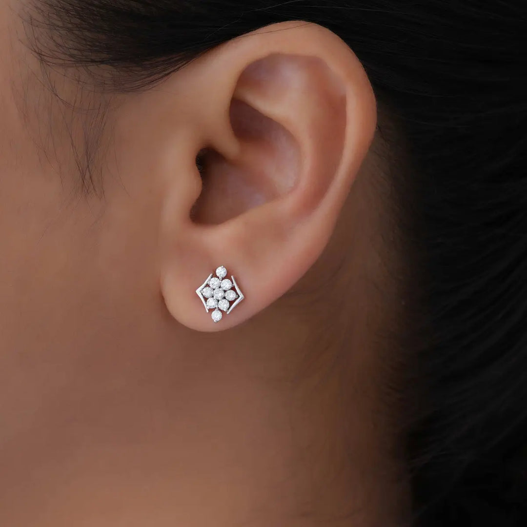Radiant Bloom Diamond Earrings