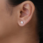 Classic Four Petal Diamond Earrings
