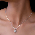 Load image into Gallery viewer, Fleur Halo Diamond Pendant-With chain
