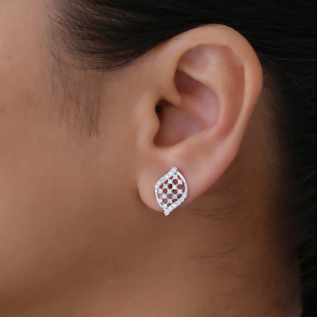 Lattice Elegance Diamond Earrings