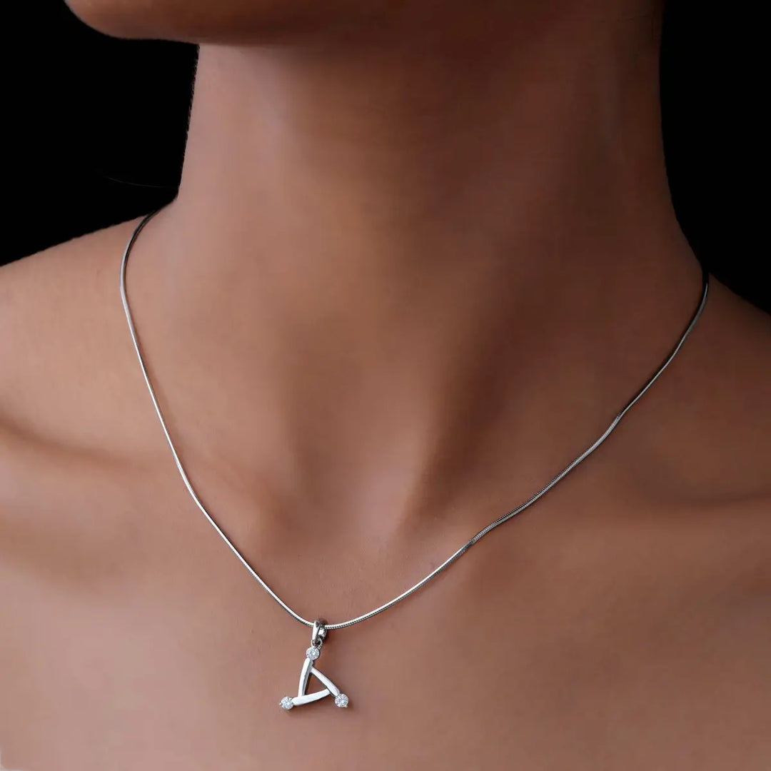 Astra Geometric Diamond Pendant -With chain