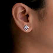 Aurora Square Diamond Studs