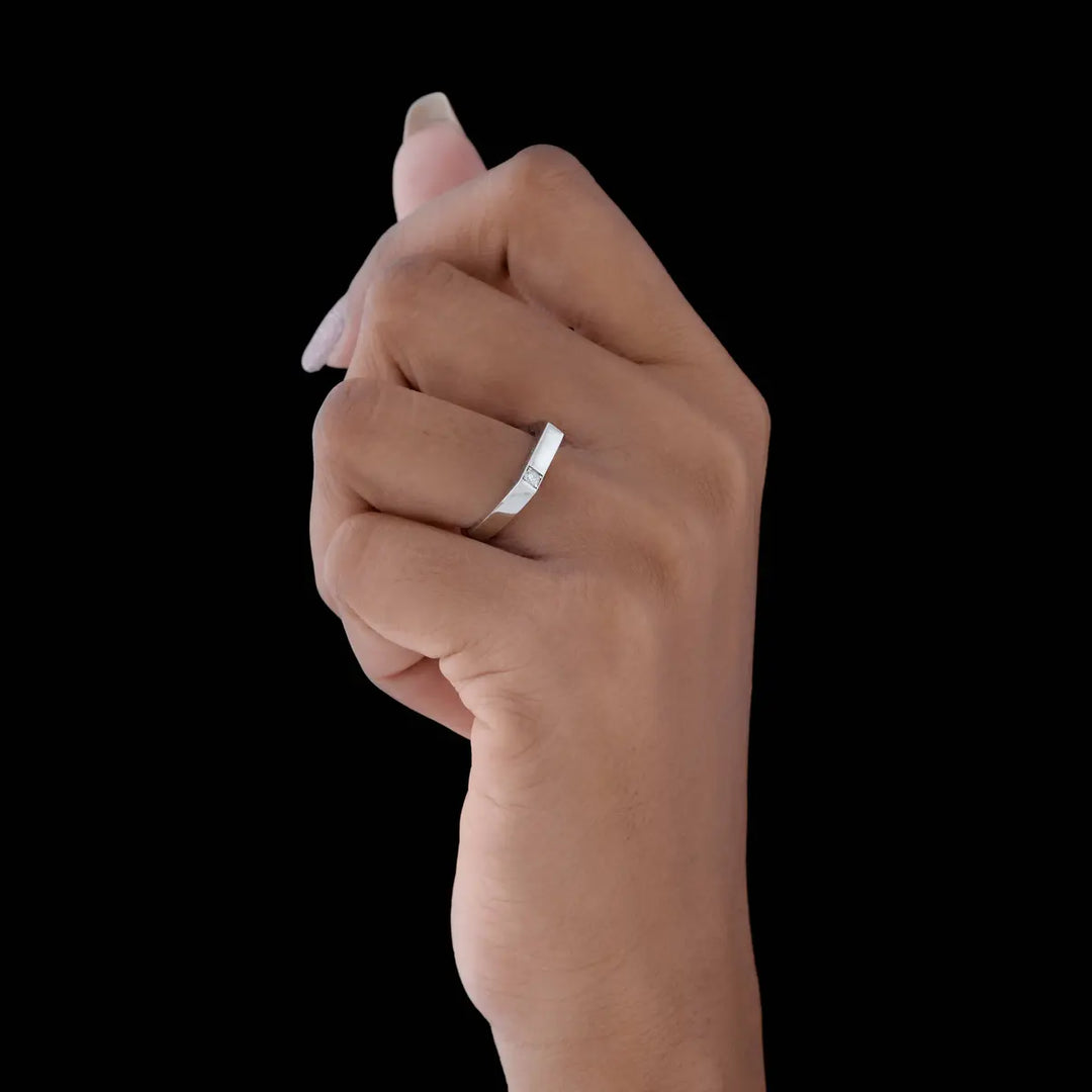 Minimalist Square Diamond Band