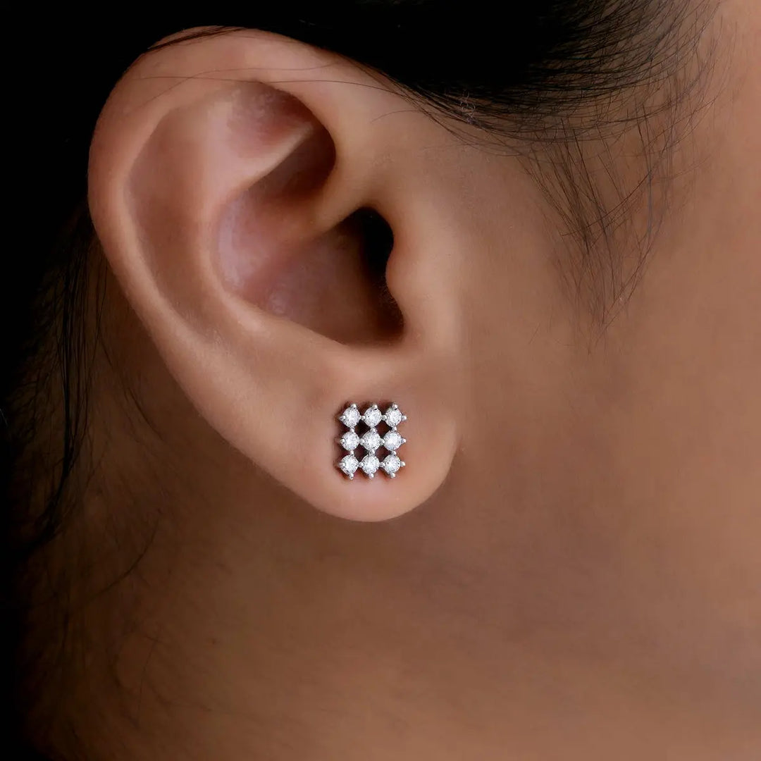 Cluster Spark Diamond Stud Earrings