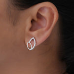 Load image into Gallery viewer, Lustra Dual Leaf Diamond Studs

