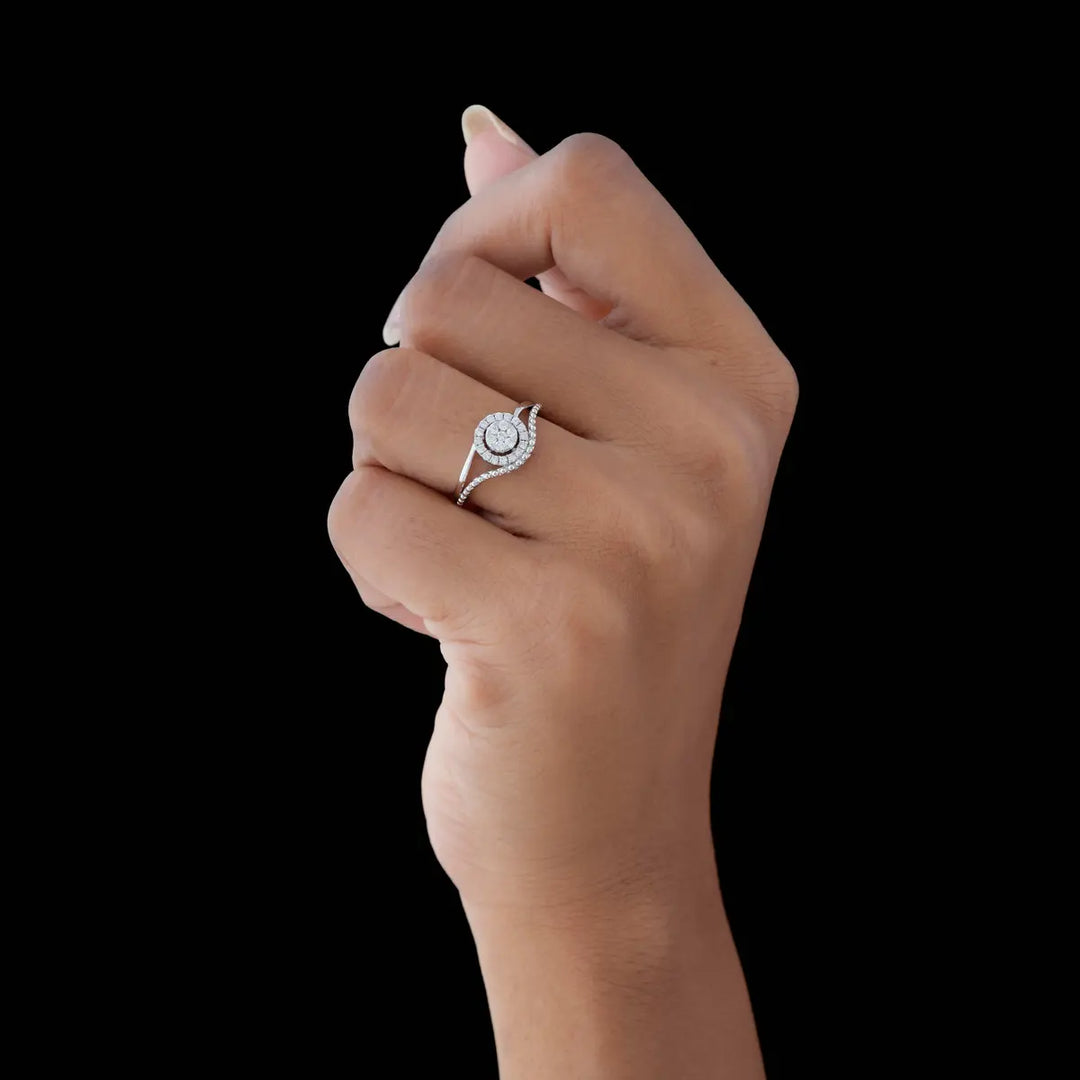 Baded Halo Ring