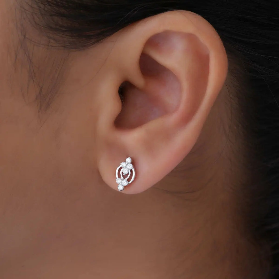 Graceful Twin Hook Diamond Earrings