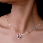 Load image into Gallery viewer, Lustra Dual Leaf Diamond Pendant-With chain
