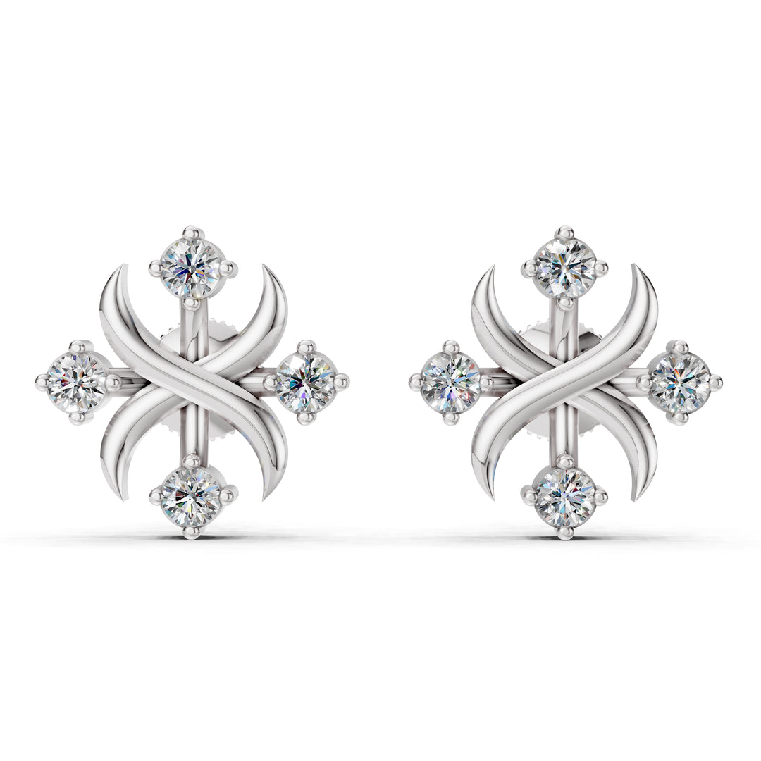 Area Cross Diamond Studs