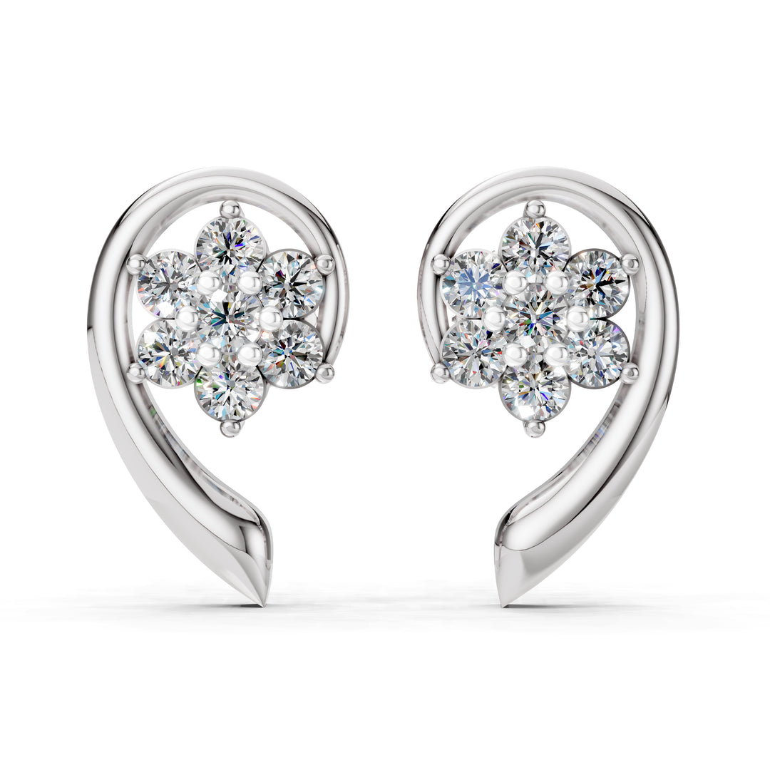 Petal Curl Diamond Earrings