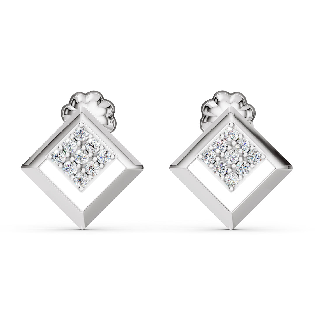 Aurora Square Diamond Studs