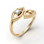 Load image into Gallery viewer, Evil Eye Ring - 18Kt Gold vermeil
